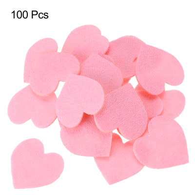 Harfington Felt Heart Shape Heart Valentine's Day Craft 2.4Inch x 2.4Inch Pink 100pcs