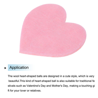 Harfington Felt Heart Shape Heart Valentine's Day Craft 2.4Inch x 2.4Inch Pink 100pcs