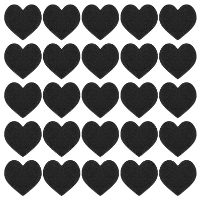 Harfington Felt Heart Shape Heart Valentine's Day Craft 2.4Inch x 2.4Inch Black 100pcs