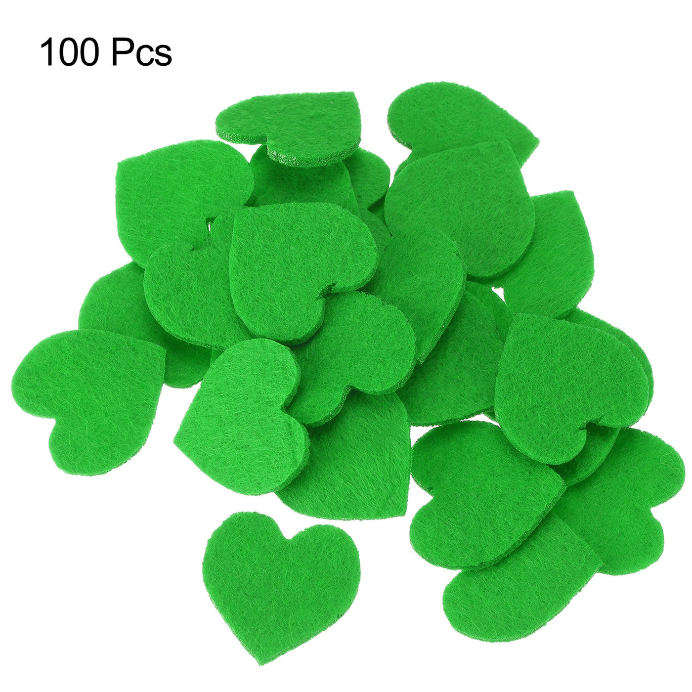 Harfington Felt Heart Shape Heart Valentine's Day Craft 2.4Inch x 2.4Inch Green 100pcs