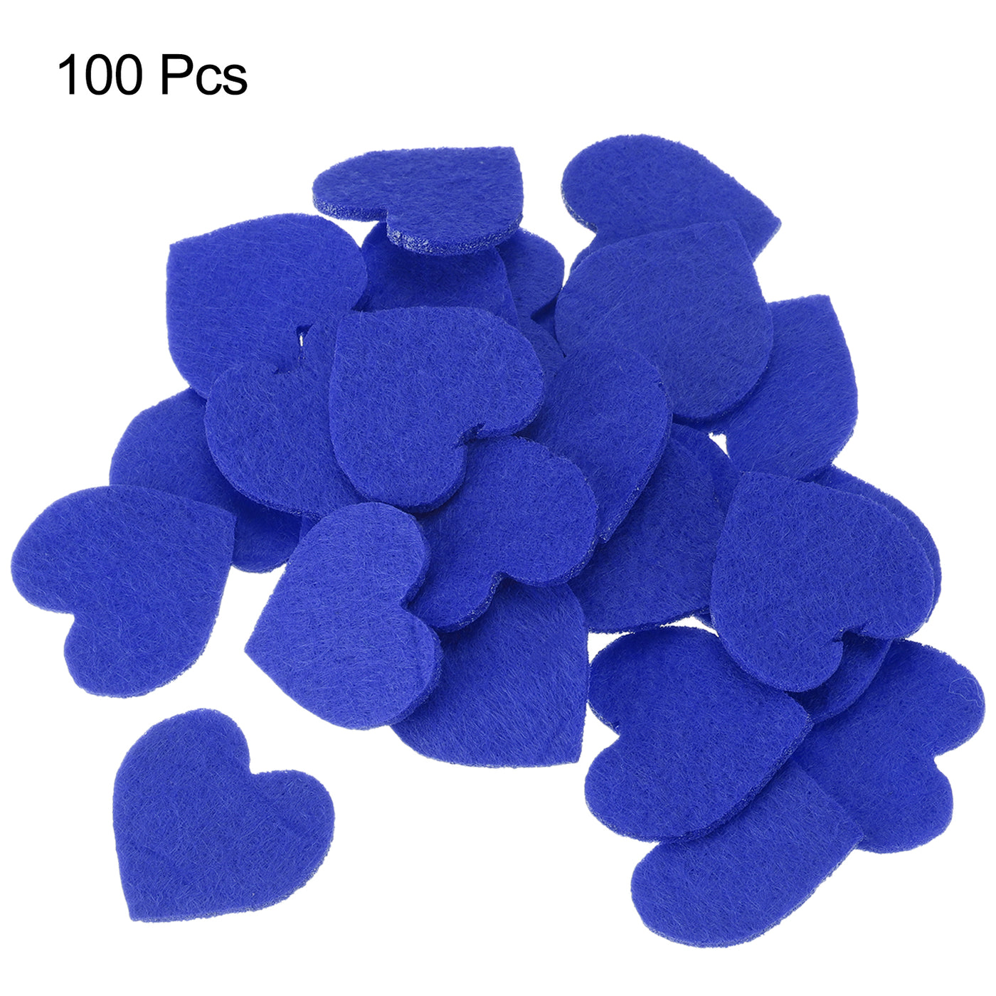 Harfington Felt Heart Shape Heart Valentine's Day Craft 2.4Inch x 2.4Inch Blue 100pcs