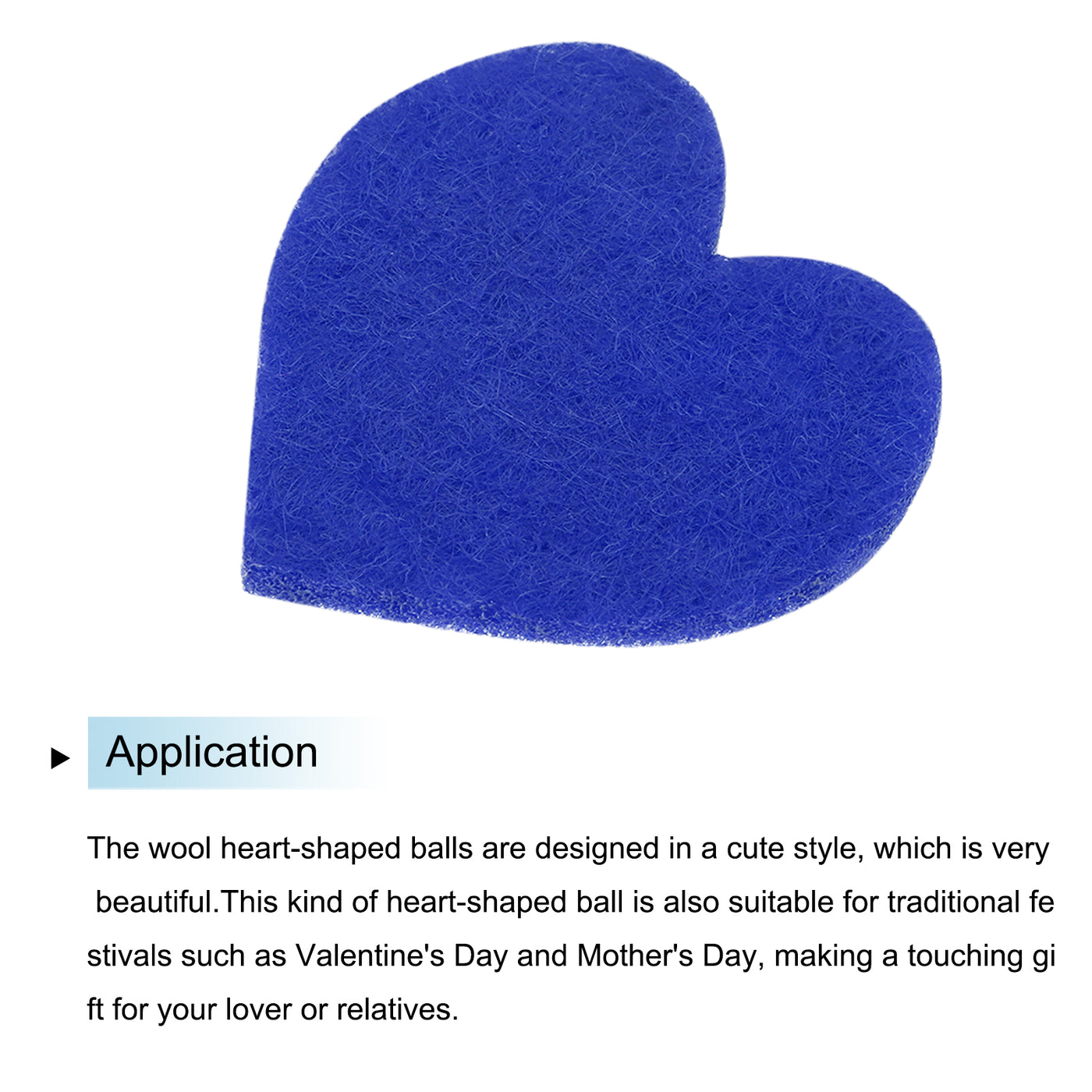 Harfington Felt Heart Shape Heart Valentine's Day Craft 2.4Inch x 2.4Inch Blue 100pcs