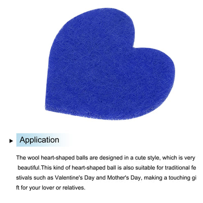 Harfington Felt Heart Shape Heart Valentine's Day Craft 2.4Inch x 2.4Inch Blue 100pcs