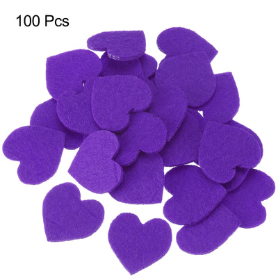 Harfington Felt Heart Shape Heart Valentine's Day Craft 2.4Inch x 2.4Inch Purple 100pcs