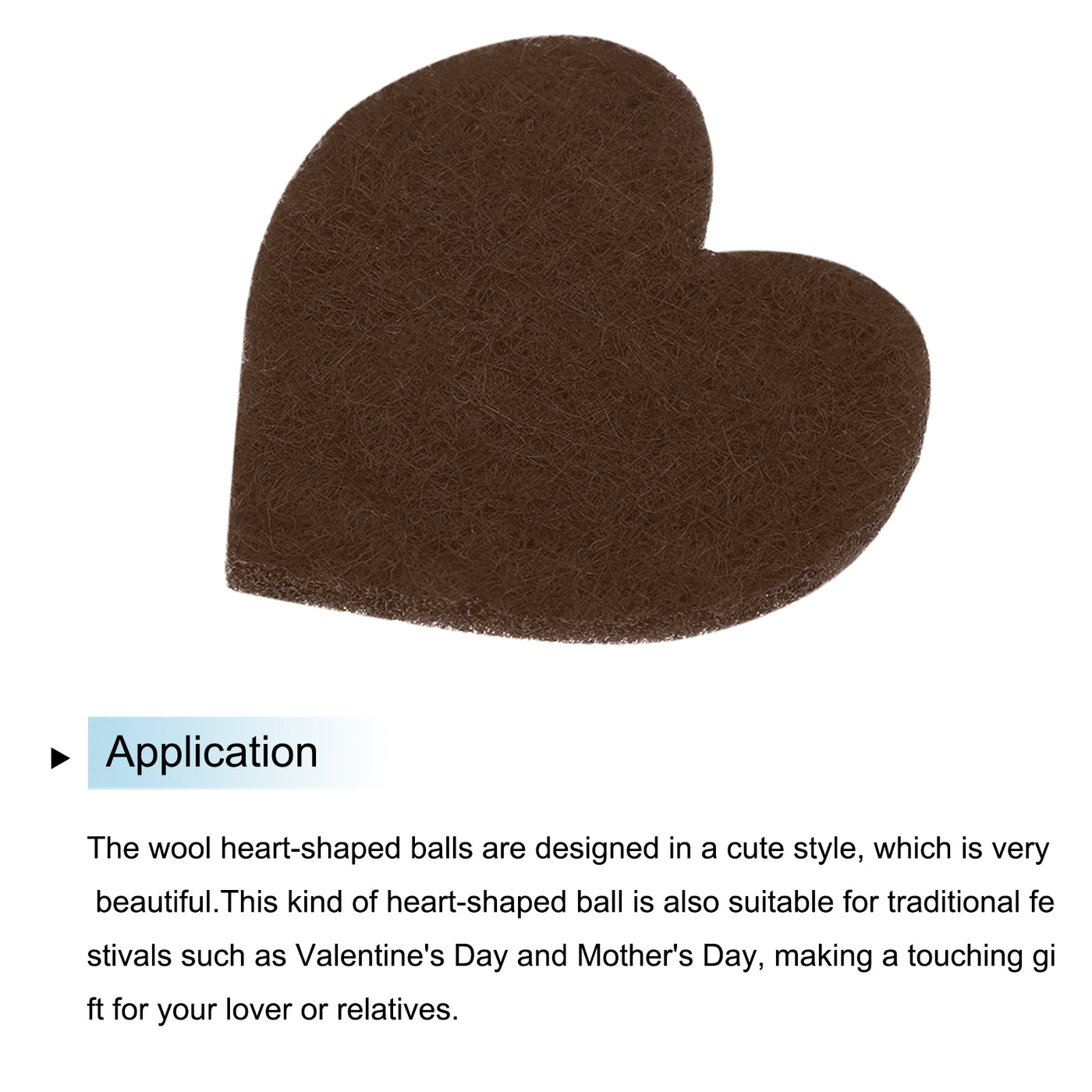 Harfington Felt Heart Shape Heart Valentine's Day Craft 2.4Inch x 2.4Inch Brown 100pcs