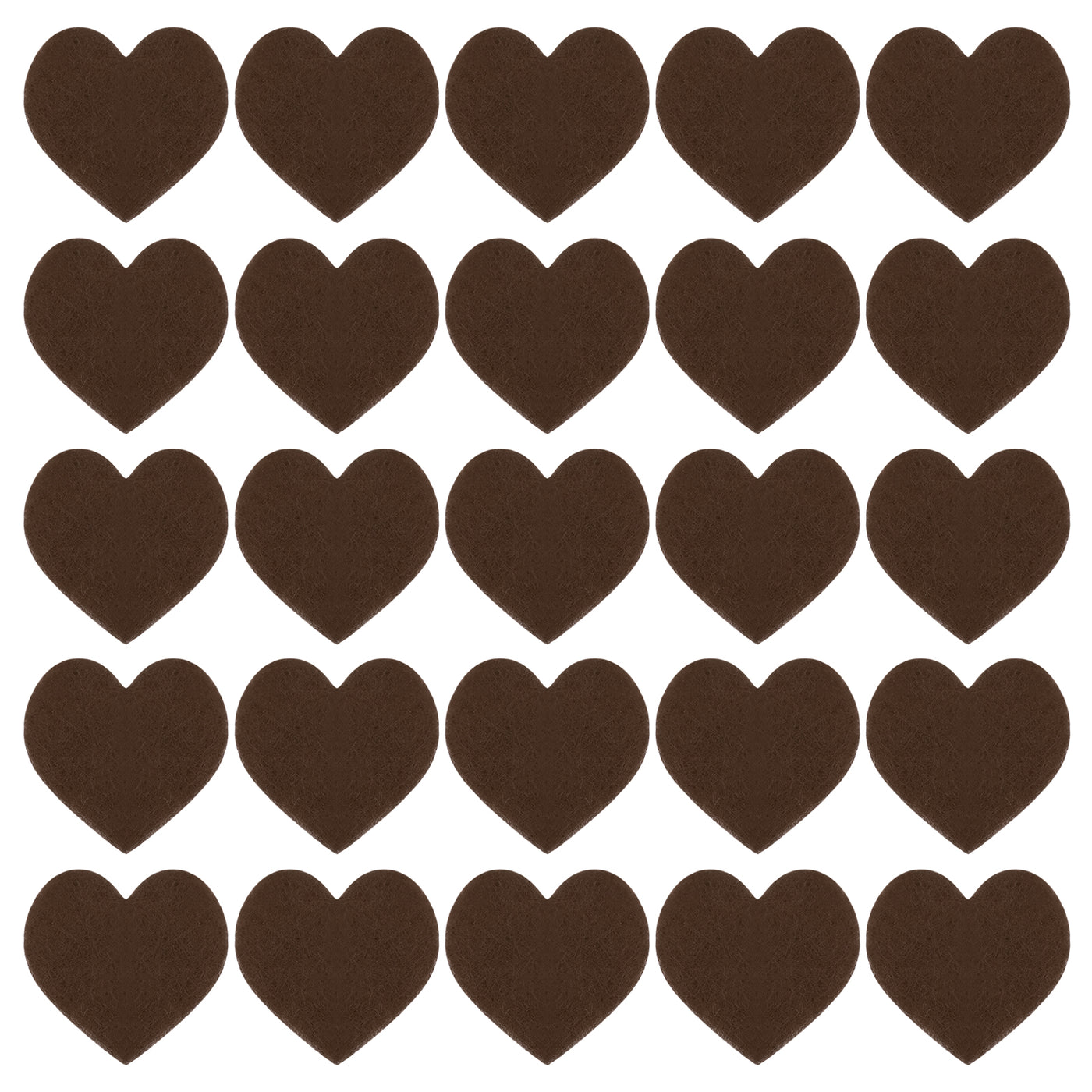 Harfington Felt Heart Shape Heart Valentine's Day Craft 2.4Inch x 2.4Inch Brown 100pcs