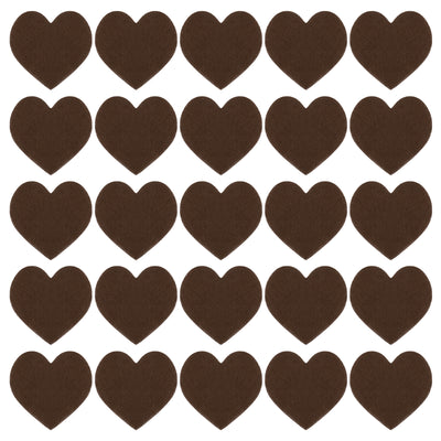 Harfington Felt Heart Shape Heart Valentine's Day Craft 2.4Inch x 2.4Inch Brown 100pcs