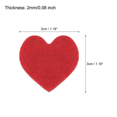 Harfington Felt Heart Shape Heart Valentine's Day Craft 1Inch x 1Inch Red 100pcs