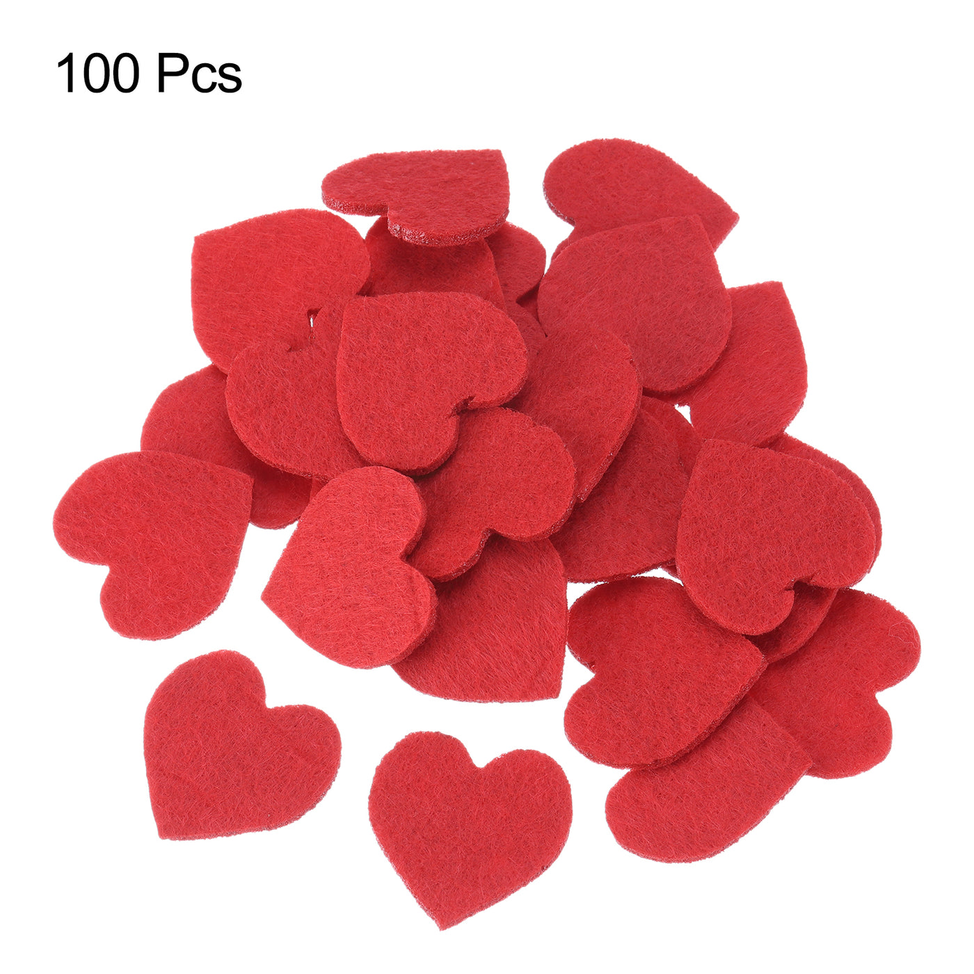 Harfington Felt Heart Shape Heart Valentine's Day Craft 1Inch x 1Inch Red 100pcs