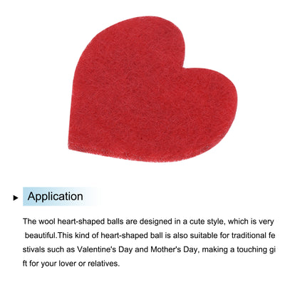 Harfington Felt Heart Shape Heart Valentine's Day Craft 1Inch x 1Inch Red 100pcs