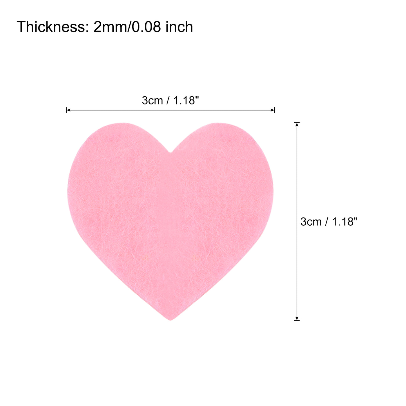 Harfington Felt Heart Shape Heart Valentine's Day Craft 1Inch x 1Inch Pink 100pcs