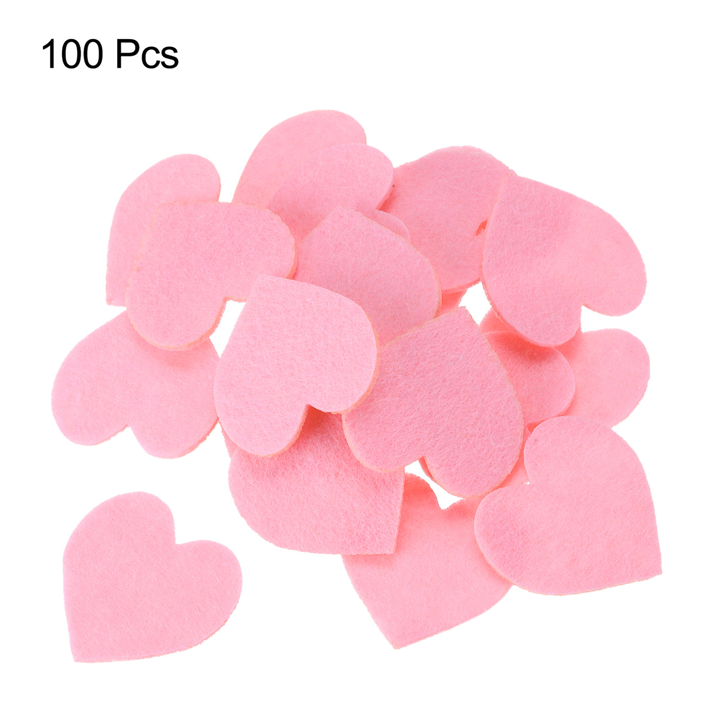 Harfington Felt Heart Shape Heart Valentine's Day Craft 1Inch x 1Inch Pink 100pcs