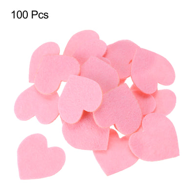 Harfington Felt Heart Shape Heart Valentine's Day Craft 1Inch x 1Inch Pink 100pcs