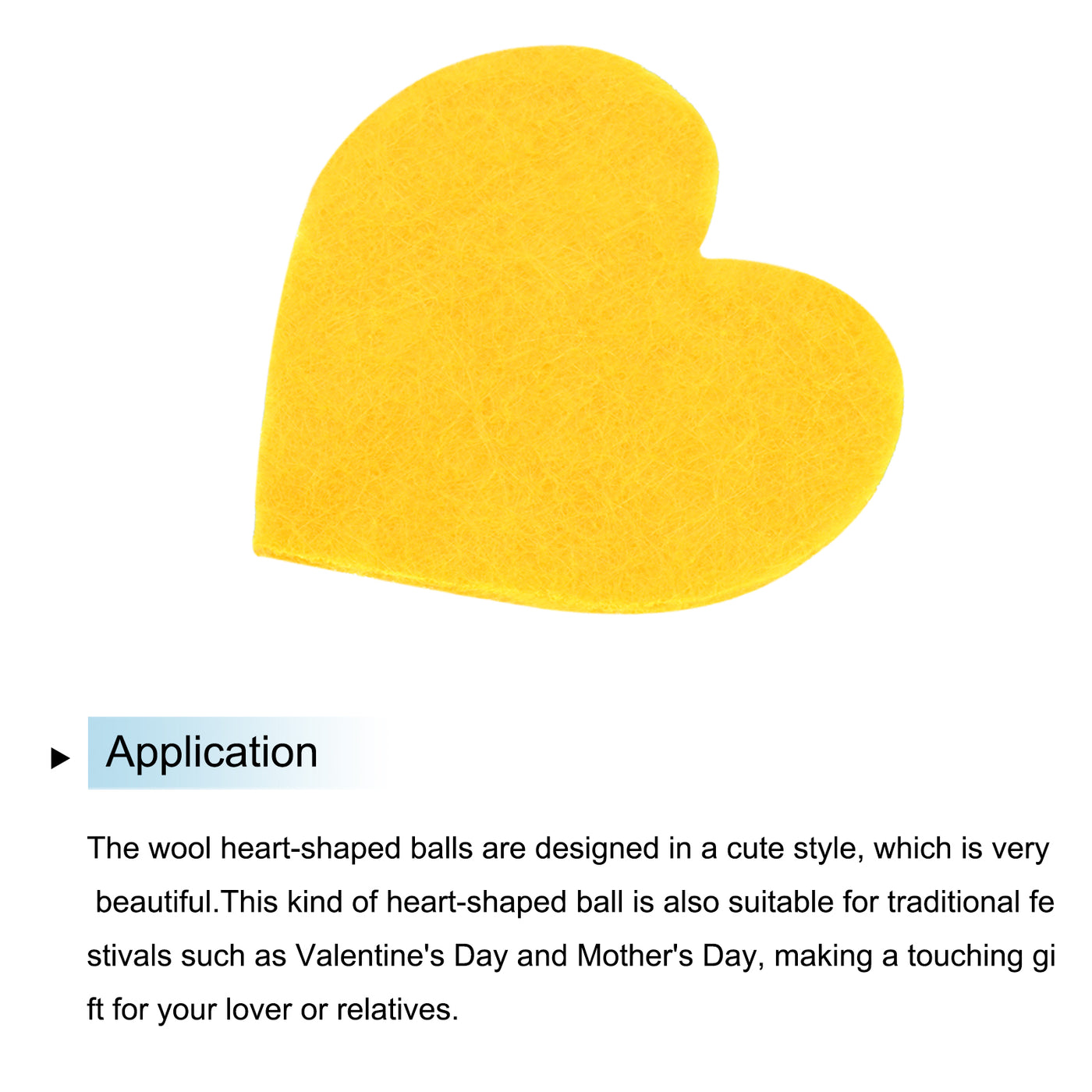 Harfington Felt Heart Shape Heart Valentine's Day Craft 1Inch x 1Inch Yellow 100pcs