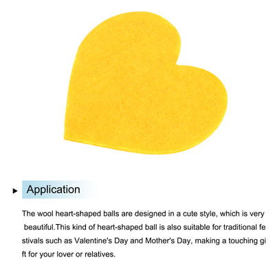 Harfington Felt Heart Shape Heart Valentine's Day Craft 1Inch x 1Inch Yellow 100pcs