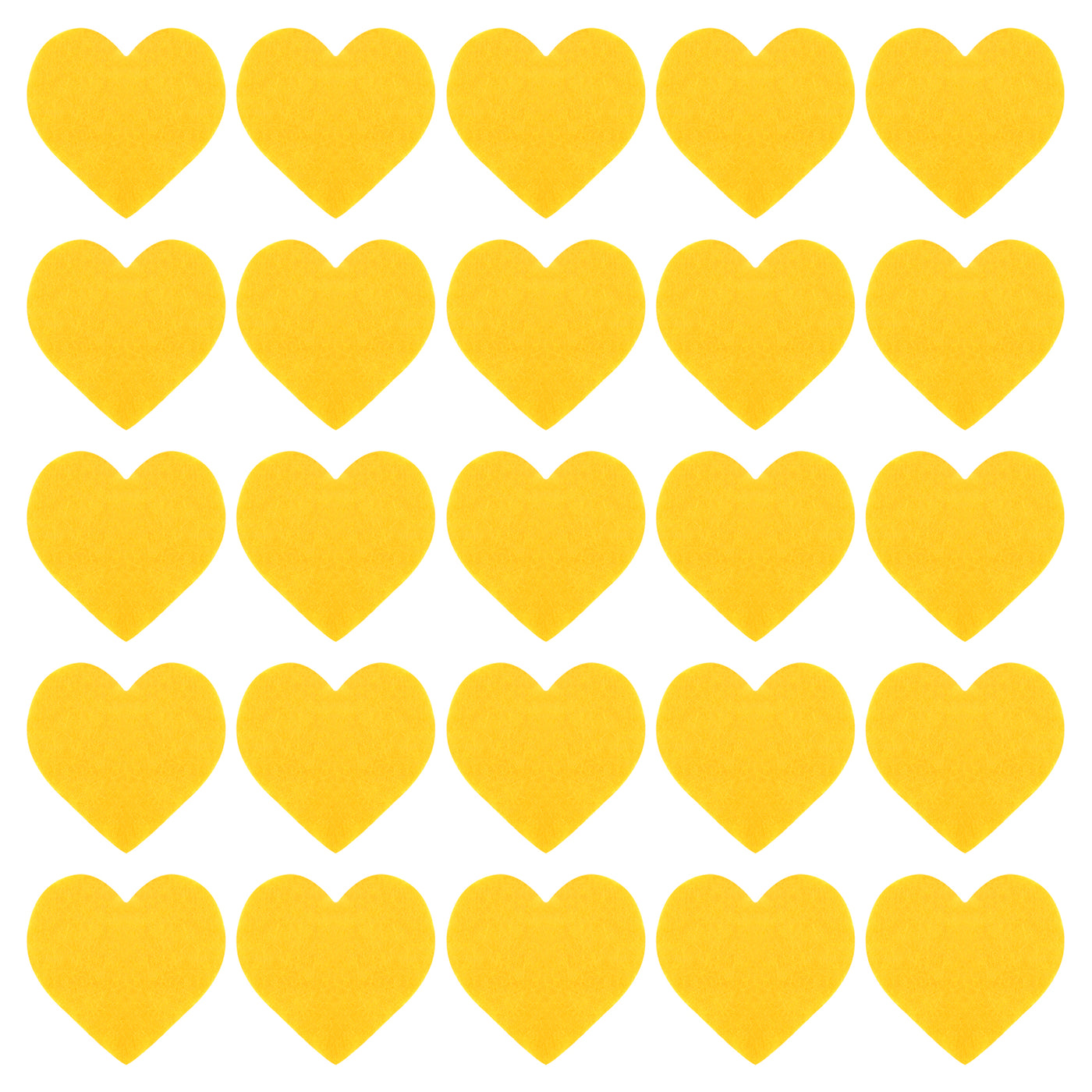 Harfington Felt Heart Shape Heart Valentine's Day Craft 1Inch x 1Inch Yellow 100pcs