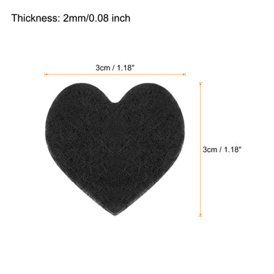 Harfington Felt Heart Shape Heart Valentine's Day Craft 1Inch x 1Inch Black 100pcs