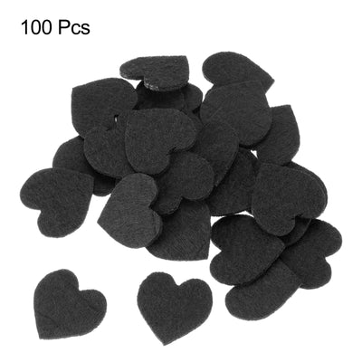 Harfington Felt Heart Shape Heart Valentine's Day Craft 1Inch x 1Inch Black 100pcs