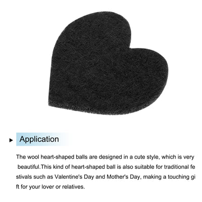 Harfington Felt Heart Shape Heart Valentine's Day Craft 1Inch x 1Inch Black 100pcs