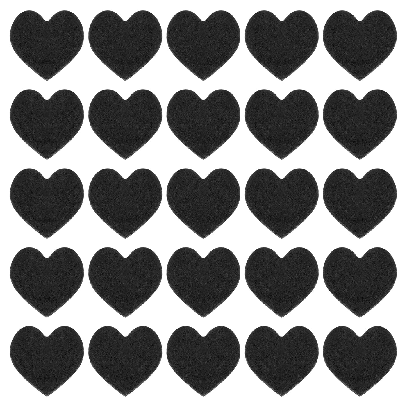 Harfington Felt Heart Shape Heart Valentine's Day Craft 1Inch x 1Inch Black 100pcs