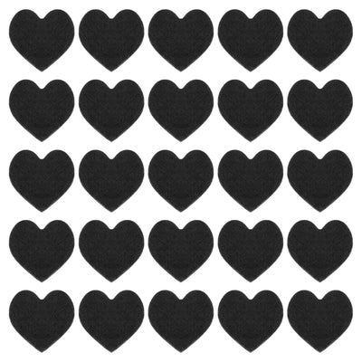 Harfington Felt Heart Shape Heart Valentine's Day Craft 1Inch x 1Inch Black 100pcs