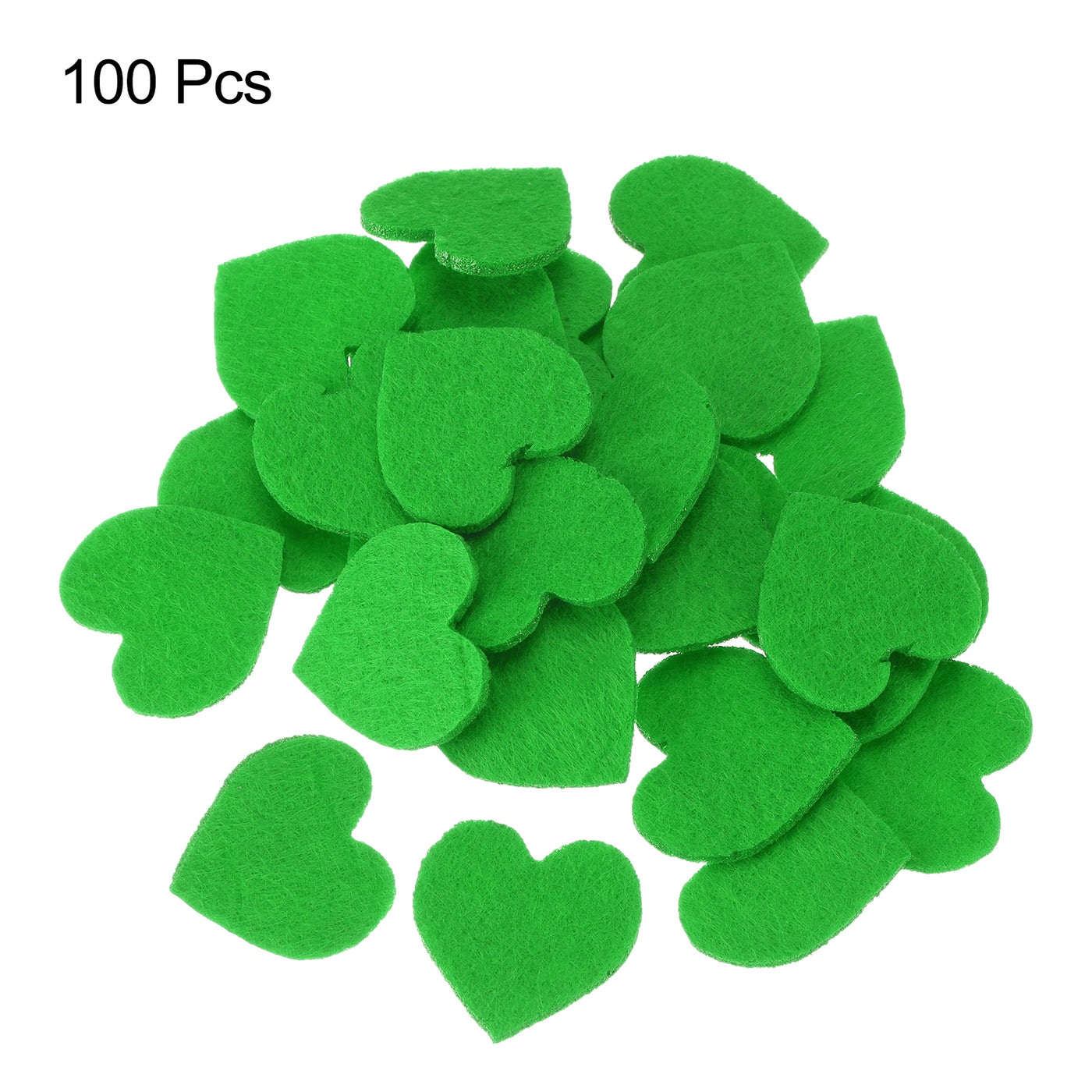 Harfington Felt Heart Shape Heart Valentine's Day Craft 1Inch x 1Inch Green 100pcs