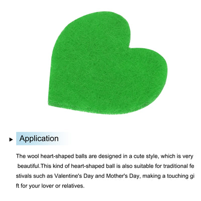 Harfington Felt Heart Shape Heart Valentine's Day Craft 1Inch x 1Inch Green 100pcs