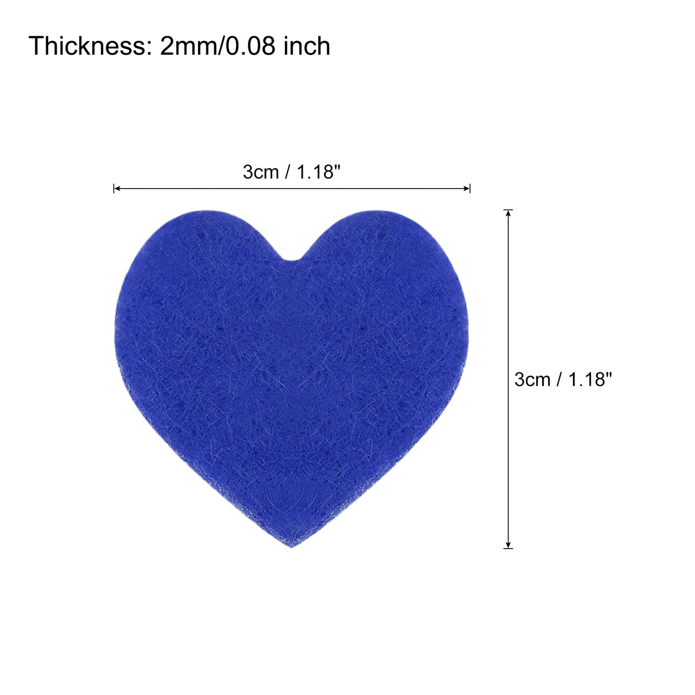 Harfington Felt Heart Shape Heart Valentine's Day Craft 1Inch x 1Inch Blue 100pcs