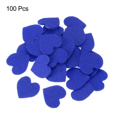 Harfington Felt Heart Shape Heart Valentine's Day Craft 1Inch x 1Inch Blue 100pcs