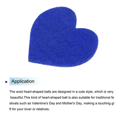 Harfington Felt Heart Shape Heart Valentine's Day Craft 1Inch x 1Inch Blue 100pcs