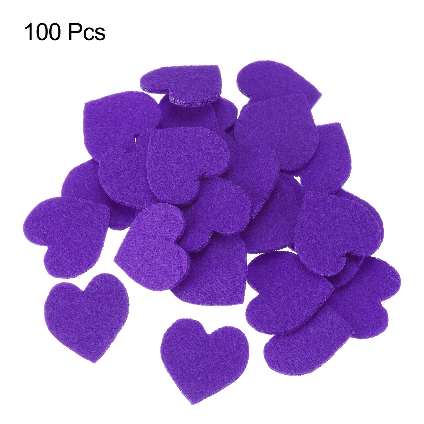 Harfington Felt Heart Shape Heart Valentine's Day Craft 1Inch x 1Inch Purple 100pcs