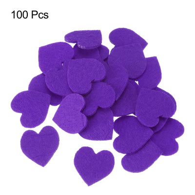 Harfington Felt Heart Shape Heart Valentine's Day Craft 1Inch x 1Inch Purple 100pcs