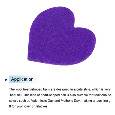 Harfington Felt Heart Shape Heart Valentine's Day Craft 1Inch x 1Inch Purple 100pcs