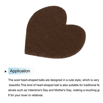 Harfington Felt Heart Shape Heart Valentine's Day Craft 1Inch x 1Inch Brown 100pcs