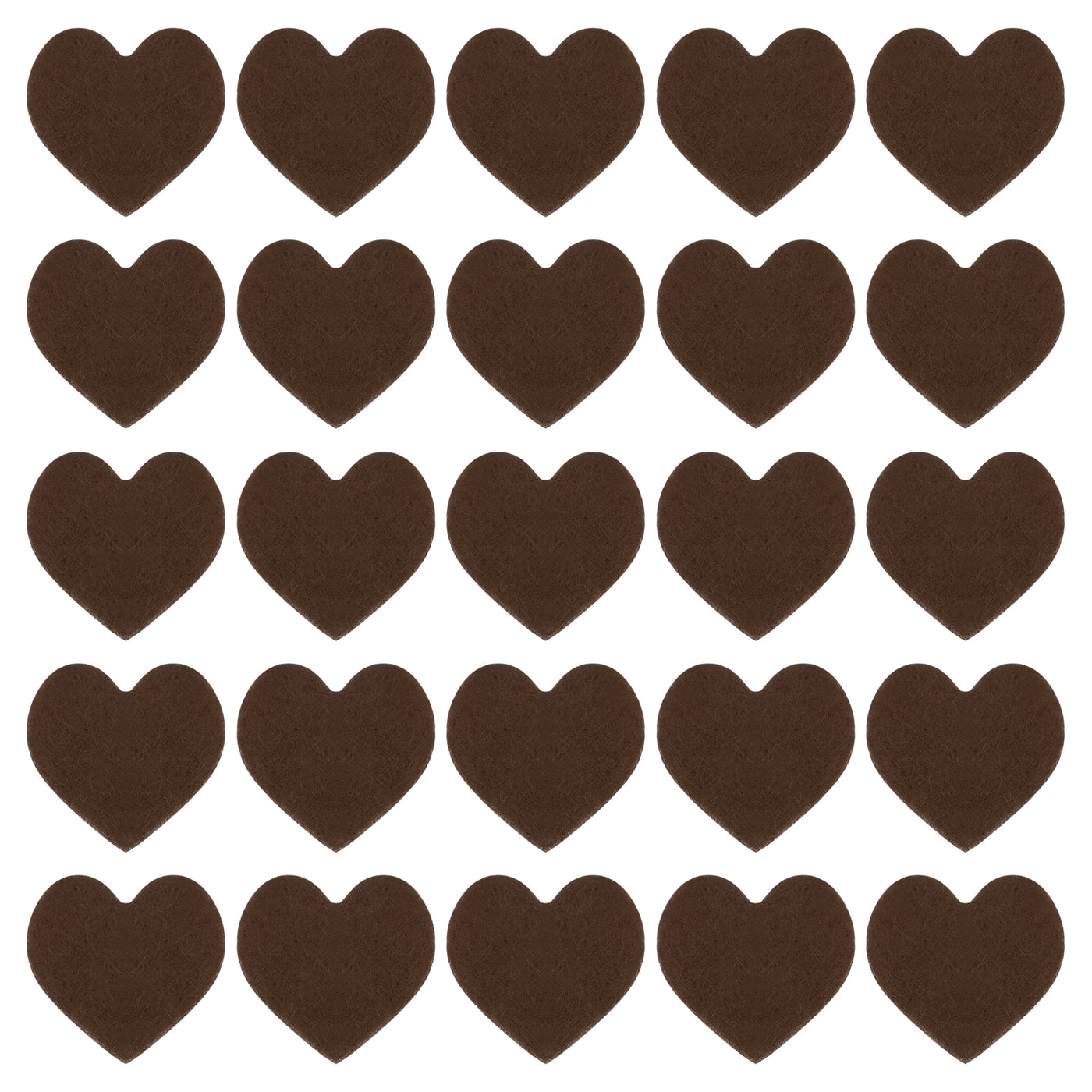 Harfington Felt Heart Shape Heart Valentine's Day Craft 1Inch x 1Inch Brown 100pcs