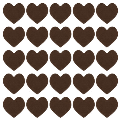 Harfington Felt Heart Shape Heart Valentine's Day Craft 1Inch x 1Inch Brown 100pcs