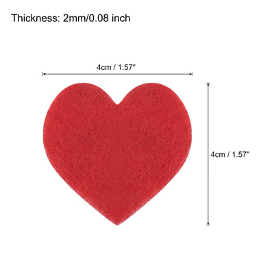 Harfington Felt Heart Shape Heart Valentine's Day Craft 1.6Inch x 1.6Inch Red 100pcs