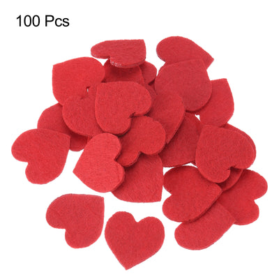 Harfington Felt Heart Shape Heart Valentine's Day Craft 1.6Inch x 1.6Inch Red 100pcs