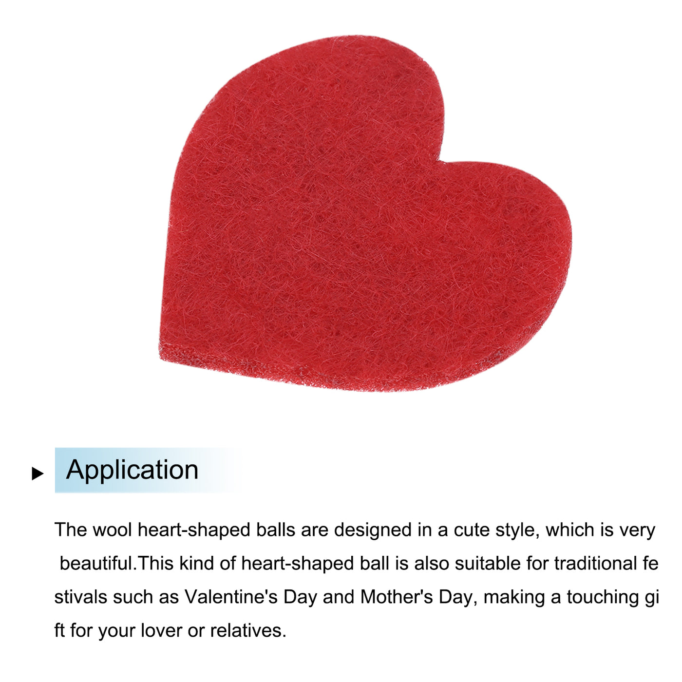 Harfington Felt Heart Shape Heart Valentine's Day Craft 1.6Inch x 1.6Inch Red 100pcs