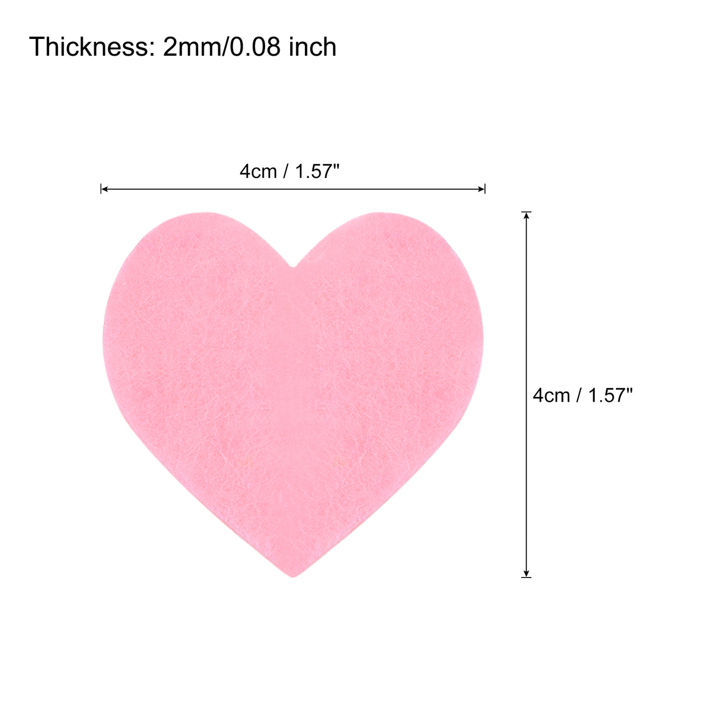 Harfington Felt Heart Shape Heart Valentine's Day Craft 1.6Inch x 1.6Inch Pink 100pcs