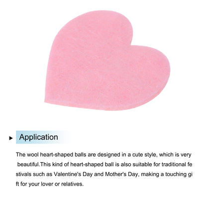 Harfington Felt Heart Shape Heart Valentine's Day Craft 1.6Inch x 1.6Inch Pink 100pcs