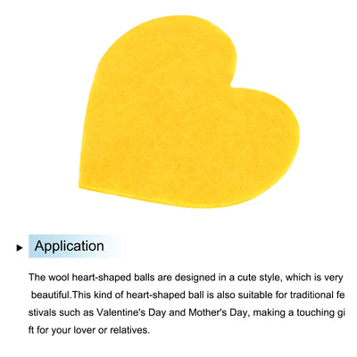 Harfington Felt Heart Shape Heart Valentine's Day Craft 1.6Inch x 1.6Inch Yellow 100pcs