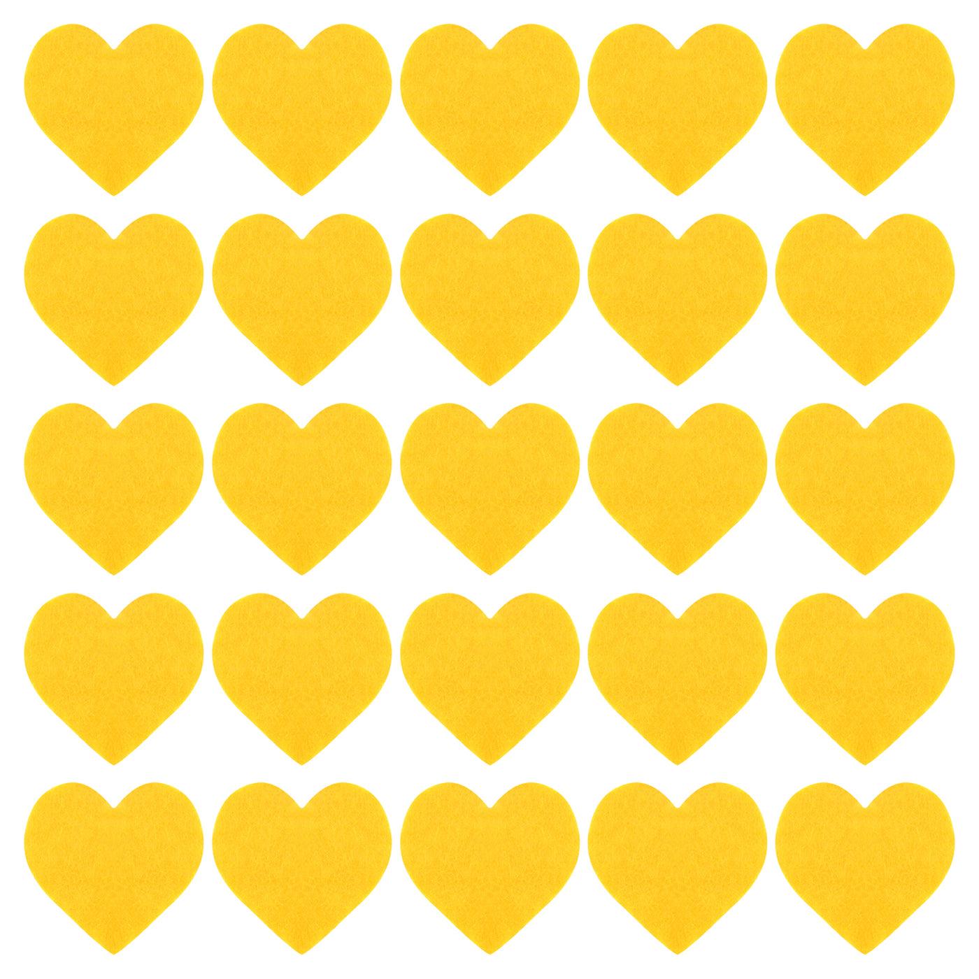 Harfington Felt Heart Shape Heart Valentine's Day Craft 1.6Inch x 1.6Inch Yellow 100pcs