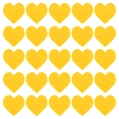 Harfington Felt Heart Shape Heart Valentine's Day Craft 1.6Inch x 1.6Inch Yellow 100pcs