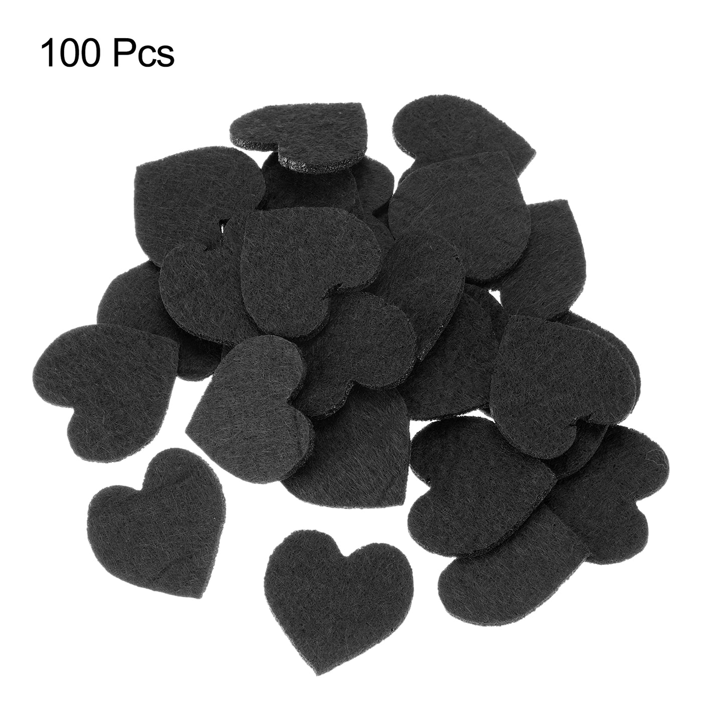 Harfington Felt Heart Shape Heart Valentine's Day Craft 1.6Inch x 1.6Inch Black 100pcs