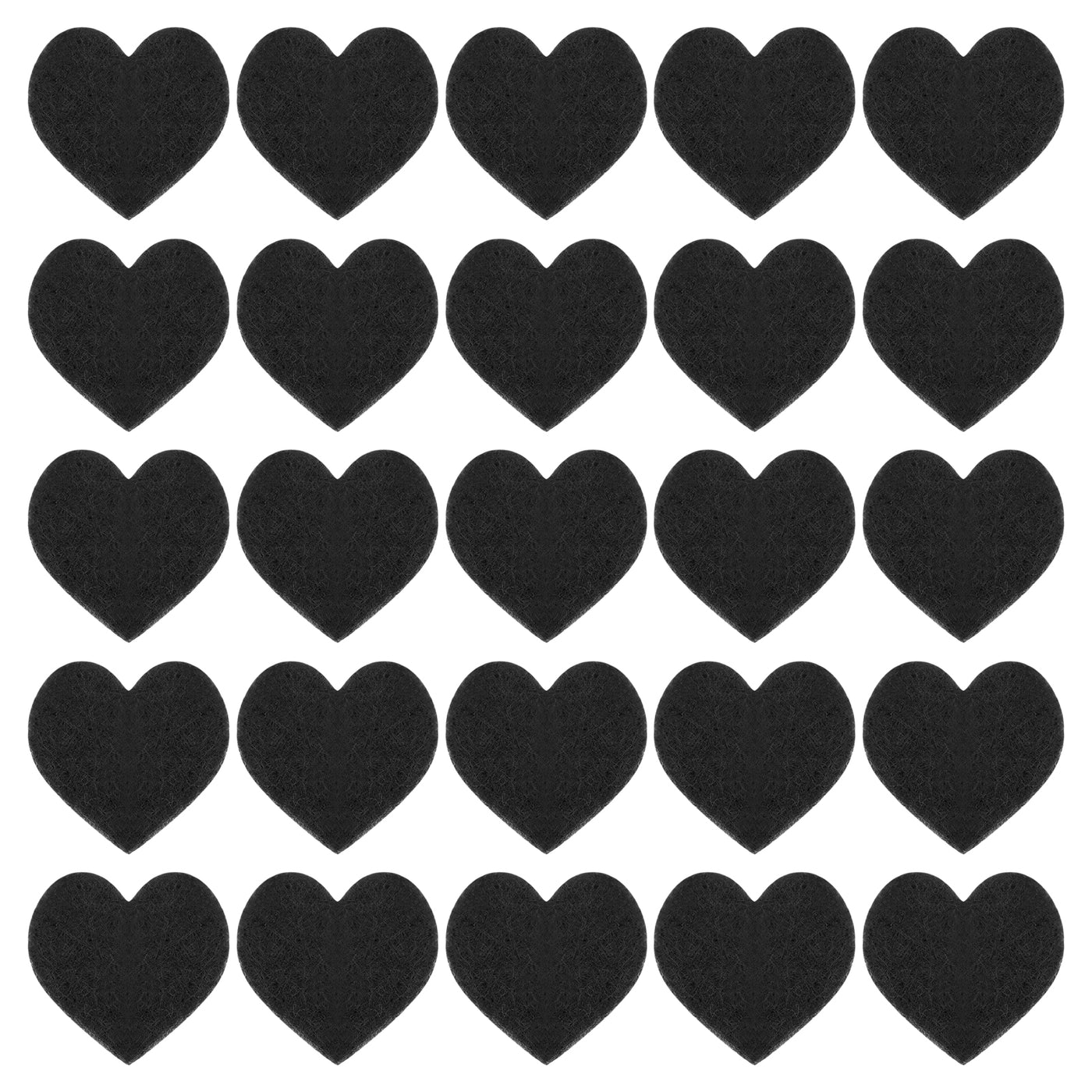 Harfington Felt Heart Shape Heart Valentine's Day Craft 1.6Inch x 1.6Inch Black 100pcs