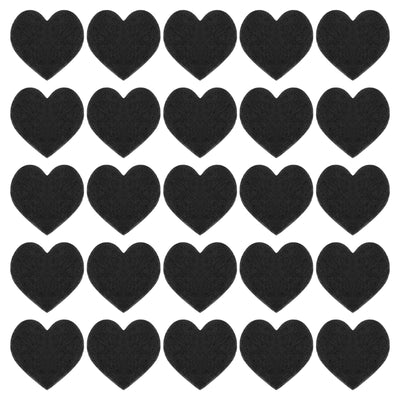 Harfington Felt Heart Shape Heart Valentine's Day Craft 1.6Inch x 1.6Inch Black 100pcs