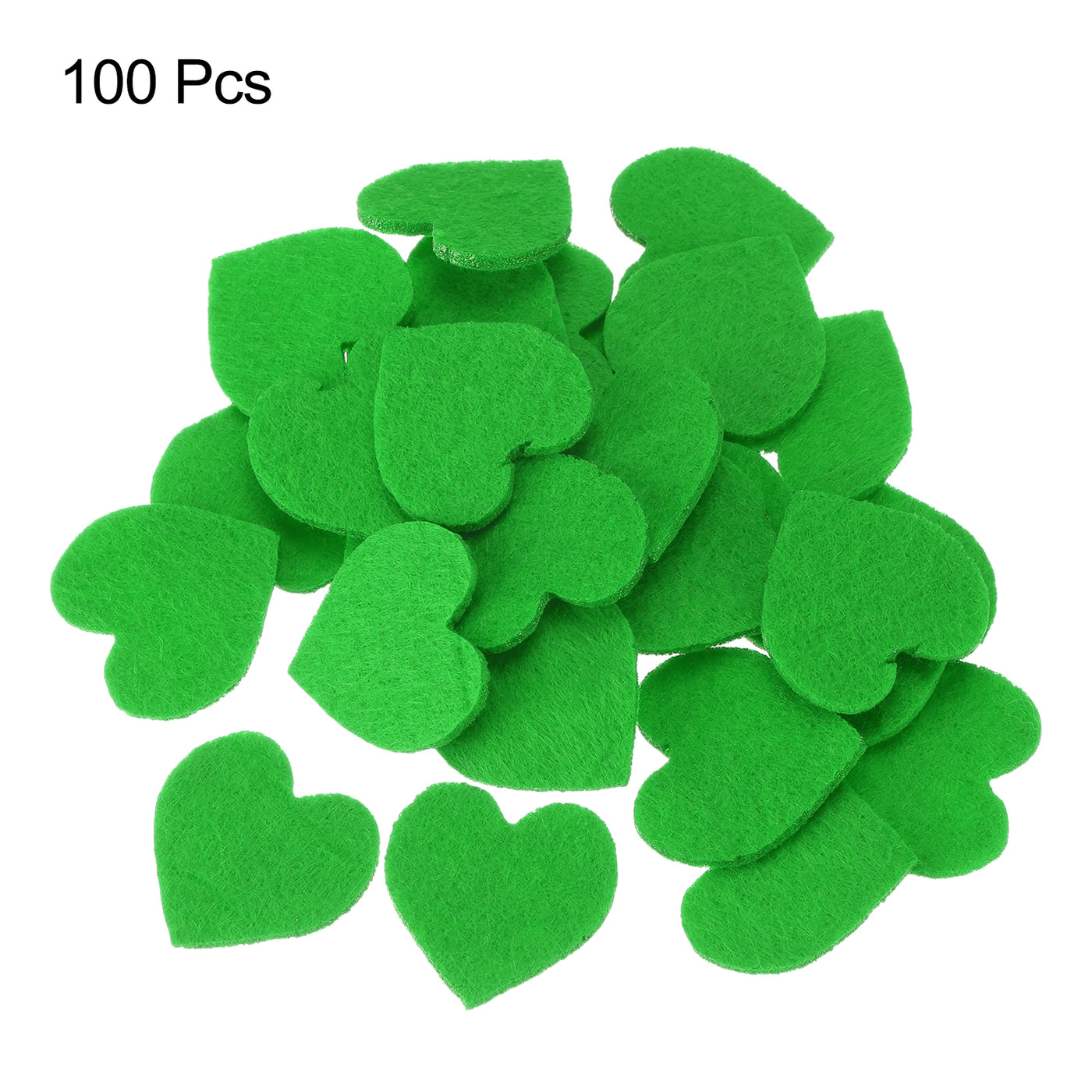 Harfington Felt Heart Shape Heart Valentine's Day Craft 1.6Inch x 1.6Inch Green 100pcs