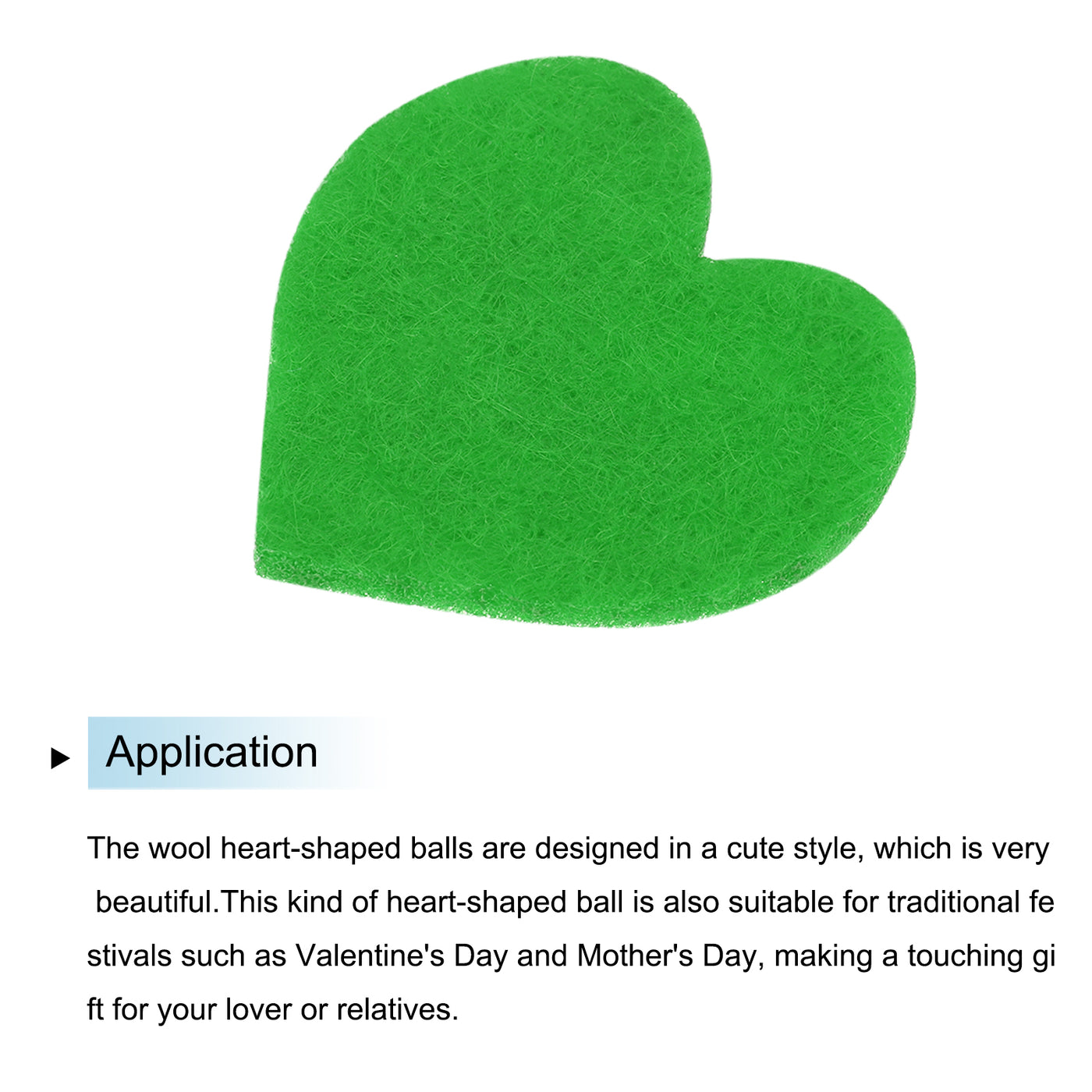 Harfington Felt Heart Shape Heart Valentine's Day Craft 1.6Inch x 1.6Inch Green 100pcs