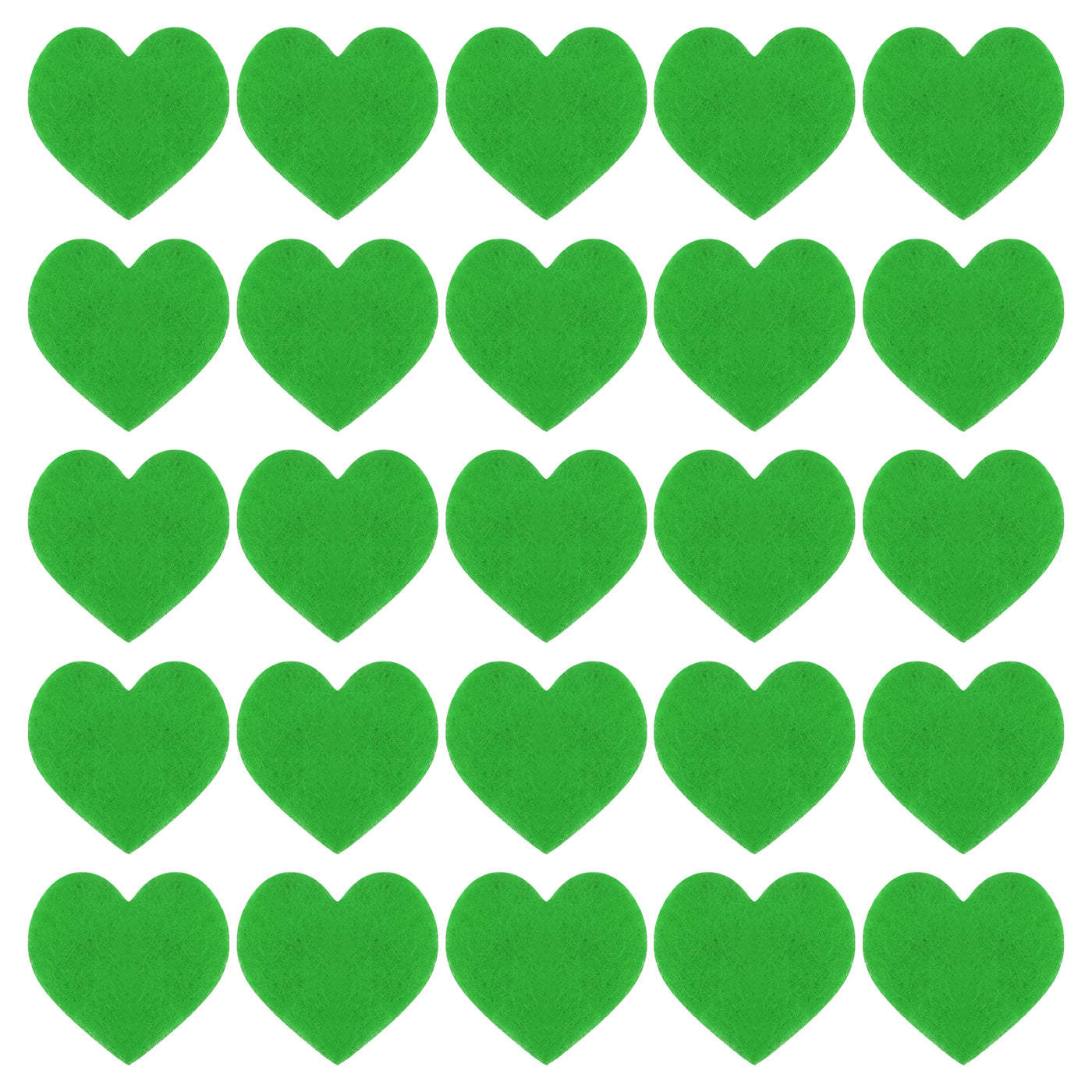 Harfington Felt Heart Shape Heart Valentine's Day Craft 1.6Inch x 1.6Inch Green 100pcs